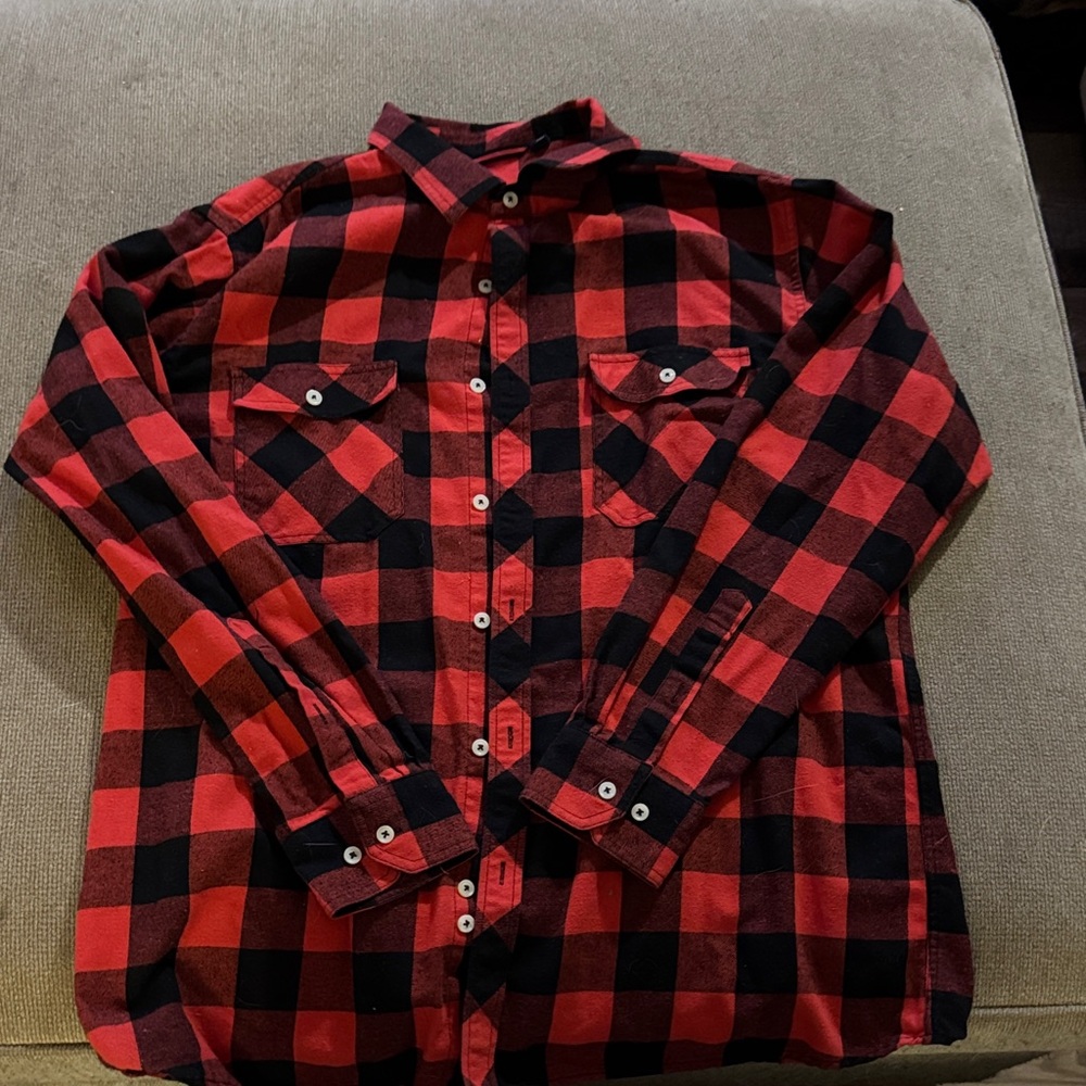 Red and Black Plaid Men's Shirt